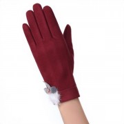 Жіночі рукавички замшеві сенсорні BK-001 р. L Червоний