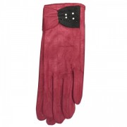 Жіночі рукавички замшеві сенсорні ANJELA JPR-07 р. L Бордовий
