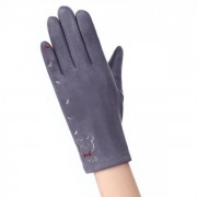 Женские перчатки замшевые сенсорные BK-004 р. L Серый