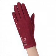 Жіночі рукавички замшеві сенсорні BK-004 р. M Червоний