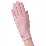 Женские перчатки замшевые сенсорные BK-004 р. M Розовый