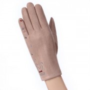 Жіночі рукавички замшеві сенсорні BK-004 р. L Бежевий