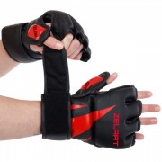 Перчатки для смешанных единоборств MMA Zelart BO-8355 L Черный-красный