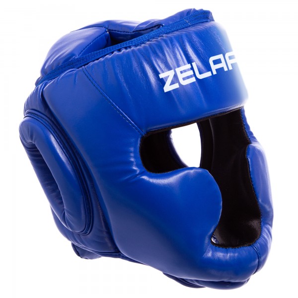 Шолом боксерський із повним захистом Zelart BO-6001 M Синій