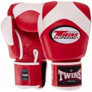 Перчатки боксерские кожаные TWINS BGVL13 VELCRO 12 унций Красный-белый