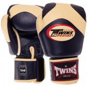 Перчатки боксерские кожаные TWINS BGVL13 VELCRO 10 унций Темно-синий-внильный