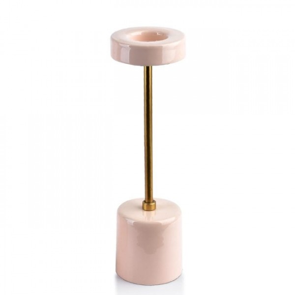 Свічник металевий рожевий Flora H-35.5 см. 35300