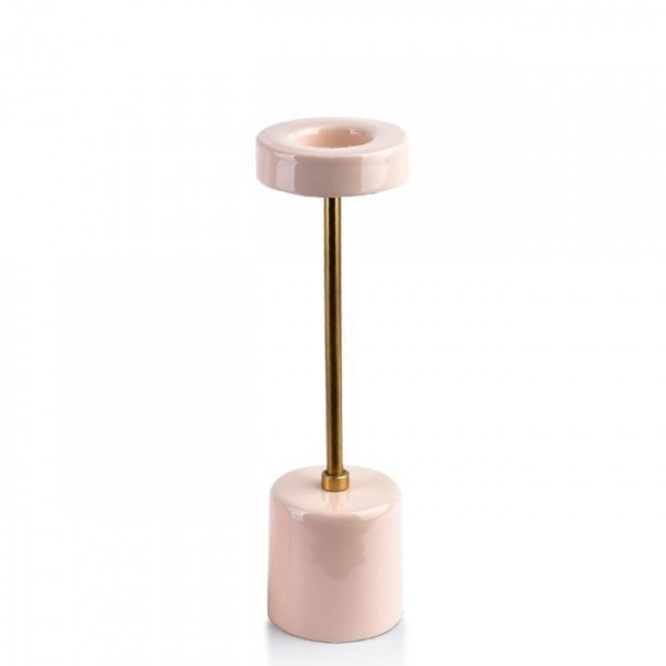 Свічник металевий рожевий Flora H-29 см. 35303