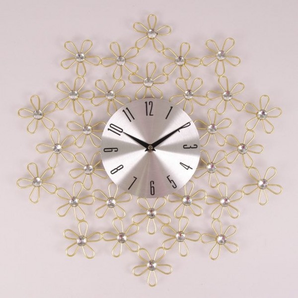 Часы металлические Flora с стразами D-45 см. 38214