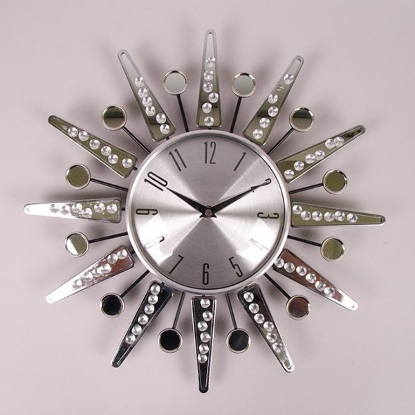 Часы металлические Flora с стразами D-40 см. 8717