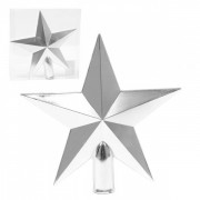 Верхушка пластиковая на елку Звезда Flora серебряная H-20 см. 43078