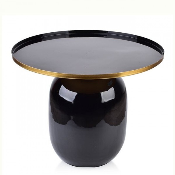 Столик металлический черный Flora D-50.8 см. 35305