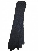 Перчатки женские длинные трикотаж р. L CKXT-003 Черный