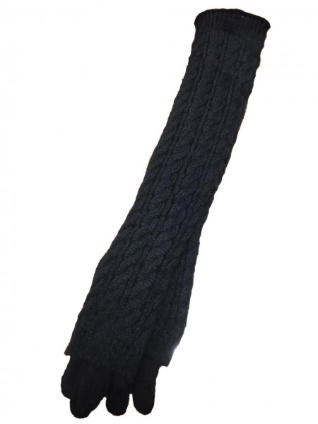 Перчатки женские длинные трикотаж р. L CKXT-001 Черный